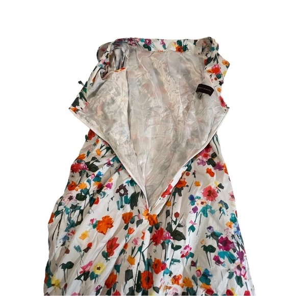 Talbot Runhof Gorgeous Midi Dress Floral Ruched Unique 12 Fairy whimsical - Picture 7 of 16